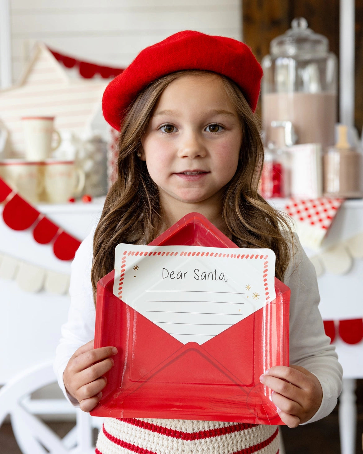 Assiettes en forme de lettre au père Noël