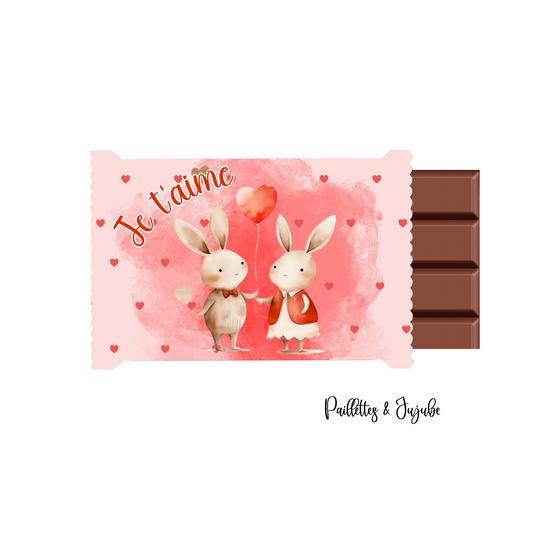 Barres de chocolat Saint-Valentin