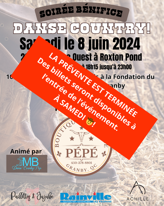 BILLET SOIRÉE DANSE COUNTRY